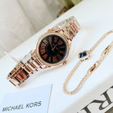  Shop Authentic Michael Kors Kacie Three Hand Black Dial Rose Gold Steel Strap Watch for Women - MK6930 - Luxxuri