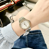  Shop Authentic Michael Kors Lennox Three Hand Silver Dial Two Tone Steel Strap Watch For Women - MK7338 - Luxxuri