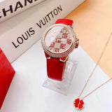  Shop Authentic Michael Kors Camille Three Hand Crystals Rose Gold Dial Red Leather Strap Watch For Women - MK4701 - Luxxuri