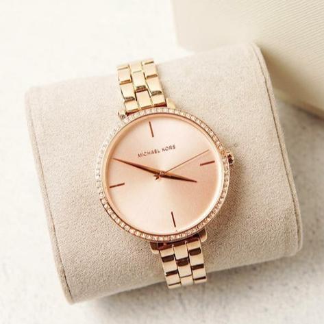  Shop Authentic Michael Kors Charley Three-Hand Analog Rose Gold Dial Rose Gold Steel Strap Watch for Women - MK4400 - Luxxuri