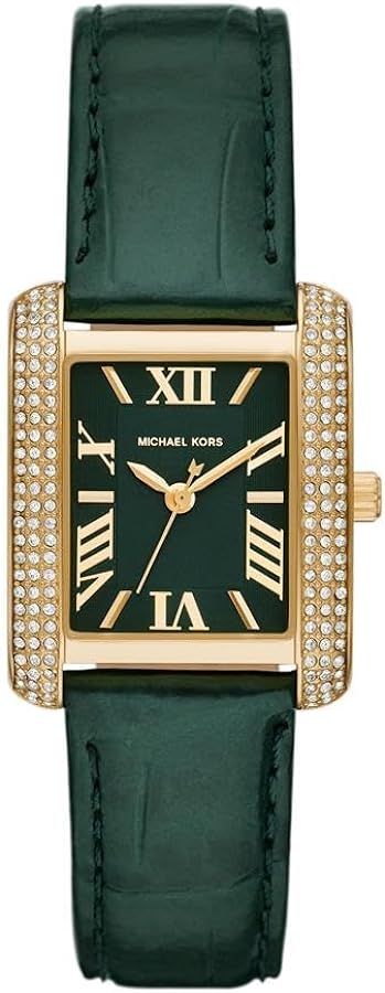 Shop Authentic Michael Kors Emery Quartz Diamonds Green Dial Green Leather Strap Watch For Women - MK4697 - Luxxuri