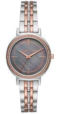 Shop Authentic Michael Kors Cinthia Mother of Pearl Grey Dial Two Tone Steel Strap Watch for Women - MK3642 - Luxxuri