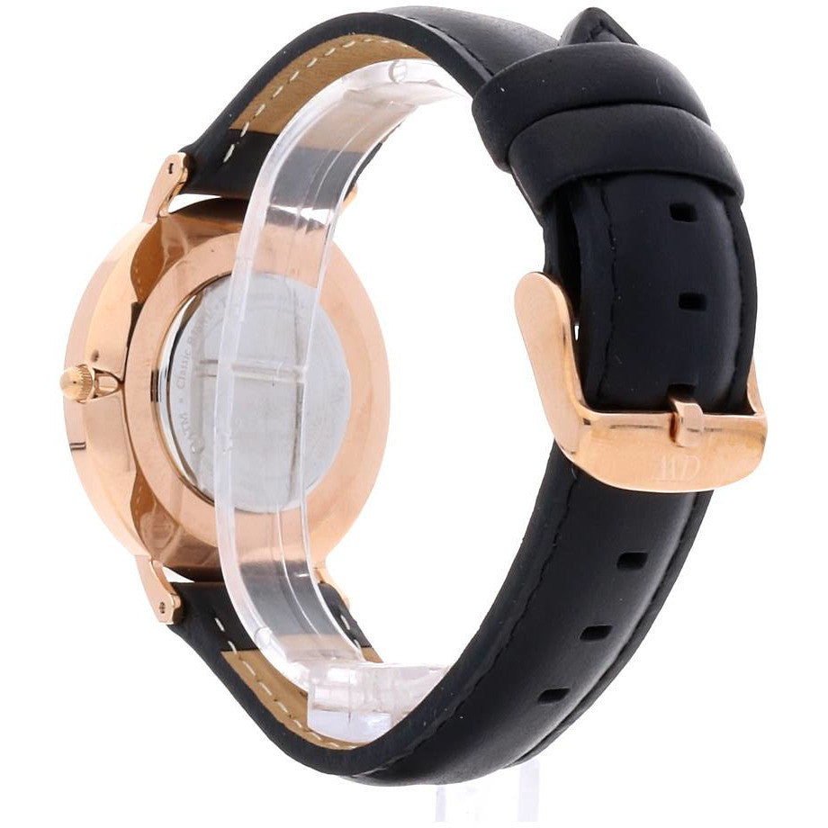  Shop Authentic Daniel Wellington Classic Sheffield White Dial Black Leather Strap Watch for Women - DW00100036 - Luxxuri