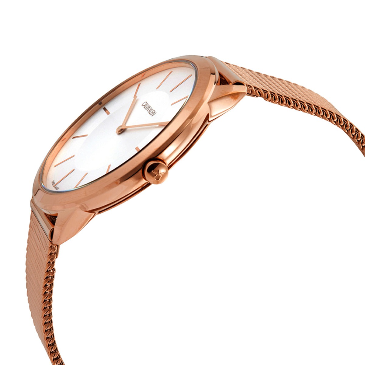  Shop Authentic Calvin Klein Minimal White Dial Rose Gold Mesh Bracelet Watch for Men - K3M21626 - Luxxuri
