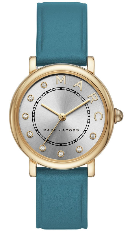  Shop Authentic Marc Jacobs Roxy Silver Dial Green Leather Strap Watch for Women - MJ1633 - Luxxuri