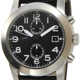  Shop Authentic Marc Jacobs Larry Chronograph Black Dial Black Leather Strap Watch for Men - MBM5033 - Luxxuri
