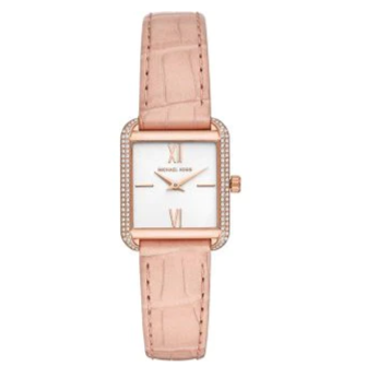  Shop Authentic Michael Kors Lake Quartz White Dial Pink Leather Strap Watch For Women - MK2763 - Luxxuri
