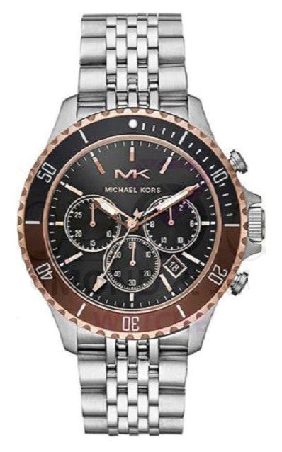  Shop Authentic Michael Kors Bayville Chronograph Black Dial Silver Steel Strap Watch For Men - MK8725 - Luxxuri