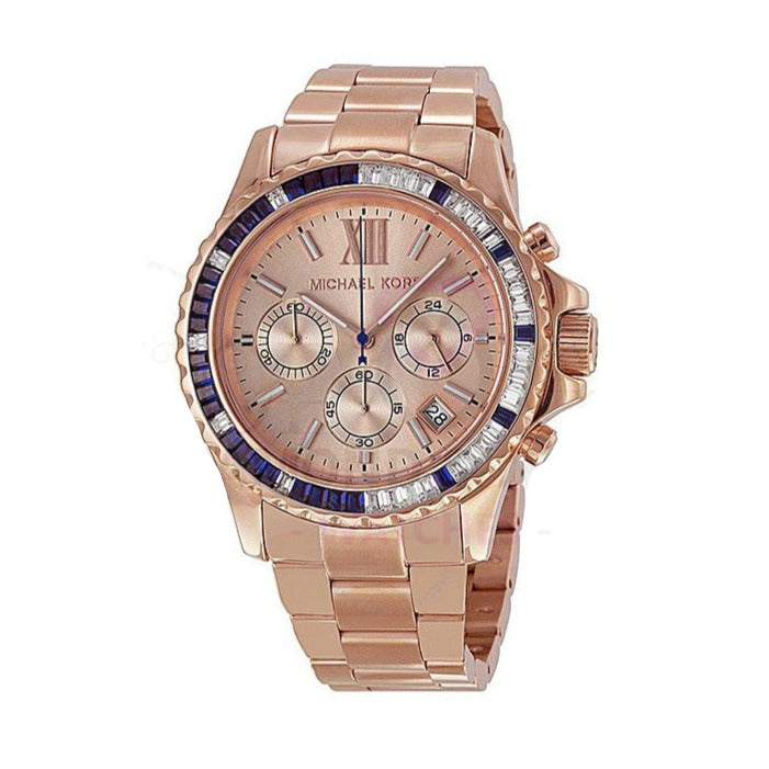  Shop Authentic Michael Kors Everest Chronograph Rose Gold Dial Rose Gold Steel Strap Watch For Women - MK5755 - Luxxuri
