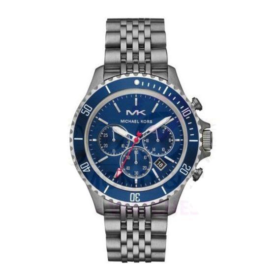  Shop Authentic Michael Kors Bayville Chronograph Blue Dial Grey Steel Strap Watch For Men - MK8727 - Luxxuri