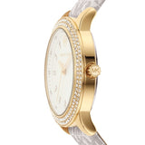  Shop Authentic Michael Kors Tibby Analog Silver Dial White Leather Strap Watch for Women - MK1049 - Luxxuri