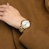  Shop Authentic Michael Kors Whitney Three-Hand White Dial Gold Steel Strap Watch For Women - MK6693 - Luxxuri