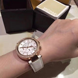  Shop Authentic Michael Kors Parker White Diamonds Dial White Leather Strap Watch for Women - MK2281 - Luxxuri