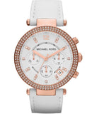  Shop Authentic Michael Kors Parker White Diamonds Dial White Leather Strap Watch for Women - MK2281 - Luxxuri
