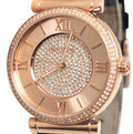  Shop Authentic Michael Kors Catlin Rose Gold Crystal Dial Black Leather Strap Watch for Women - MK2376 - Luxxuri