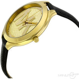  Shop Authentic Michael Kors Slim Runway Quartz Gold Dial Black Leather Strap Watch For Women - MK2392 - Luxxuri
