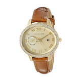  Shop Authentic Michael Kors Whitley Quartz Gold Dial Brown Leather Strap Watch For Women - MK2428 - Luxxuri