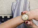  Shop Authentic Michael Kors Whitley Quartz Gold Dial Brown Leather Strap Watch For Women - MK2428 - Luxxuri