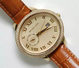  Shop Authentic Michael Kors Whitley Quartz Gold Dial Brown Leather Strap Watch For Women - MK2428 - Luxxuri