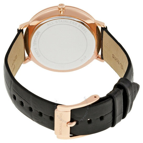  Shop Authentic Michael Kors Jaryn Quartz White Dial Black Leather Strap Watch For Women - MK2472 - Luxxuri