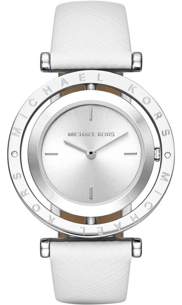  Shop Authentic Michael Kors Averi Silver Dial White Leather Strap Watch for Women - MK2524 - Luxxuri