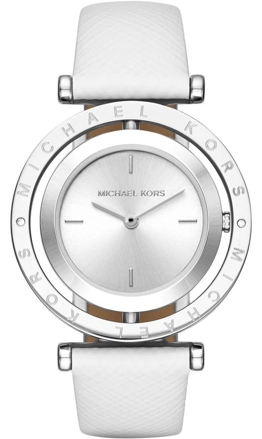  Shop Authentic Michael Kors Averi Silver Dial White Leather Strap Watch for Women - MK2524 - Luxxuri