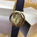  Shop Authentic Michael Kors Averi Gold Dial Navy Blue Leather Strap Watch for Women - MK2526 - Luxxuri