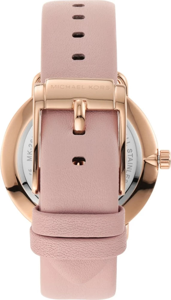  Shop Authentic Michael Kors Portia Quartz White Dial Pink Leather Strap Watch For Women - MK2659 - Luxxuri