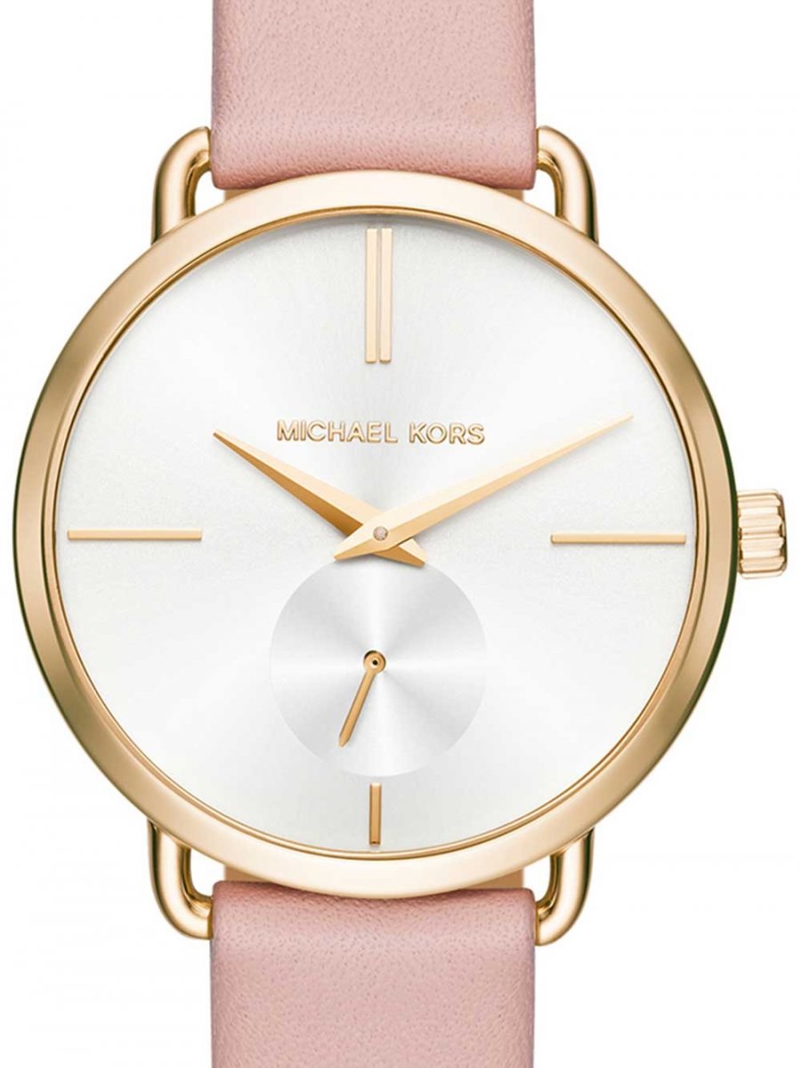  Shop Authentic Michael Kors Portia Quartz White Dial Pink Leather Strap Watch For Women - MK2659 - Luxxuri