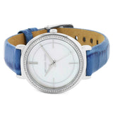  Shop Authentic Michael Kors Cinthia Mother of Pearl Dial Blue Leather Strap Watch for Women - MK2661 - Luxxuri