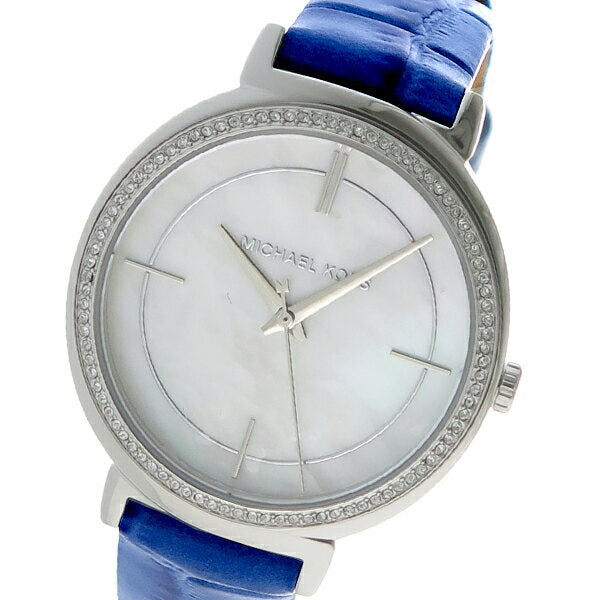  Shop Authentic Michael Kors Cinthia Mother of Pearl Dial Blue Leather Strap Watch for Women - MK2661 - Luxxuri