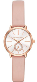  Shop Authentic Michael Kors Petite Portia Silver Dial Pink Rubber Strap Watch For Women - MK2735 - Luxxuri