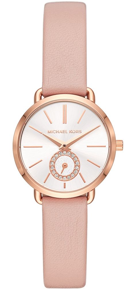  Shop Authentic Michael Kors Petite Portia Silver Dial Pink Rubber Strap Watch For Women - MK2735 - Luxxuri