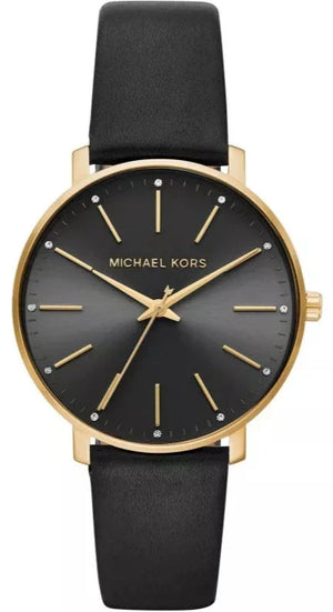  Shop Authentic Michael Kors Pyper Black Dial Black Leather Strap Watch For Women - MK2747 - Luxxuri