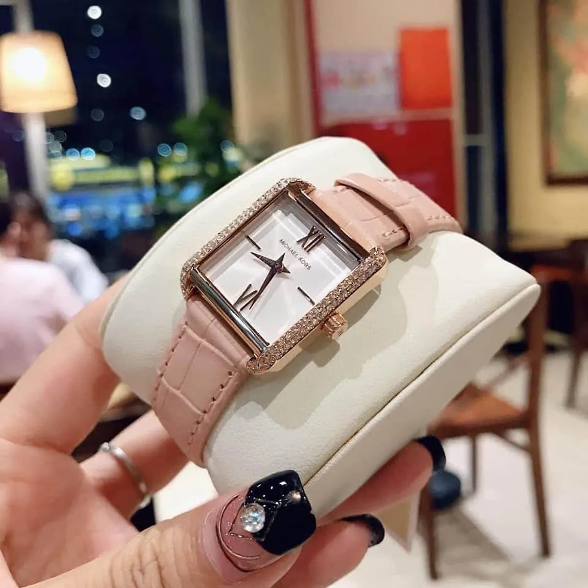  Shop Authentic Michael Kors Lake Quartz White Dial Pink Leather Strap Watch For Women - MK2763 - Luxxuri