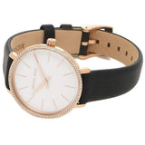  Shop Authentic Michael Kors Pyper Three Hand White Dial Black Leather Strap Watch For Women - MK2835 - Luxxuri