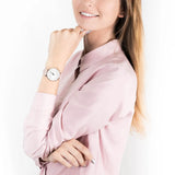  Shop Authentic Michael Kors Pyper Quartz White Dial Pink Leather Strap Watch For Women - MK2859 - Luxxuri