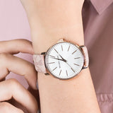  Shop Authentic Michael Kors Pyper Quartz White Dial Pink Leather Strap Watch For Women - MK2859 - Luxxuri