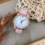  Shop Authentic Michael Kors Layton Three-Hand White Dial Pink Leather Strap Watch for Women - MK2909 - Luxxuri