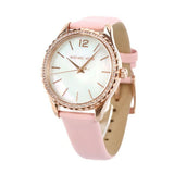  Shop Authentic Michael Kors Layton Three-Hand White Dial Pink Leather Strap Watch for Women - MK2909 - Luxxuri