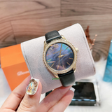  Shop Authentic Michael Kors Layton Three Hand Mother of Pearl Black Dial Black Leather Strap Watch For Women - MK2911 - Luxxuri