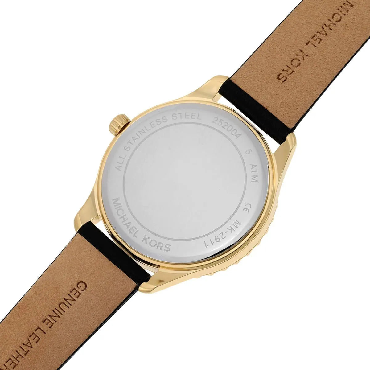  Shop Authentic Michael Kors Layton Three Hand Mother of Pearl Black Dial Black Leather Strap Watch For Women - MK2911 - Luxxuri