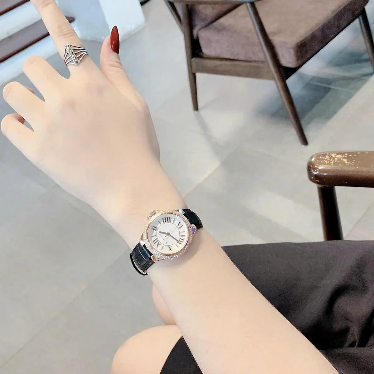  Shop Authentic Michael Kors Camille Three-Hand Crystals White Dial Black Leather Strap Watch for Women - MK2962 - Luxxuri