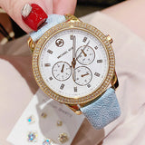  Shop Authentic Michael Kors Tibby Multifunction White Dial Blue Leather Strap Watch For Women - MK2965 - Luxxuri