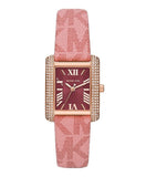  Shop Authentic Michael Kors Emery Quartz Diamonds Red Dial Pink Leather Strap Watch For Women - MK2966 - Luxxuri