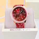 Shop Authentic Michael Kors Tibby Multifunction Red Dial Red Leather Strap Watch For Women - MK2967 - Luxxuri