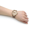  Shop Authentic Michael Kors Parker Three Hand Gold Dial Brown Leather Strap Watch For Women - MK2973 - Luxxuri