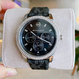  Shop Authentic Michael Kors Tibby Chronograph Black Dial Black Leather Strap Watch For Women - MK2976 - Luxxuri
