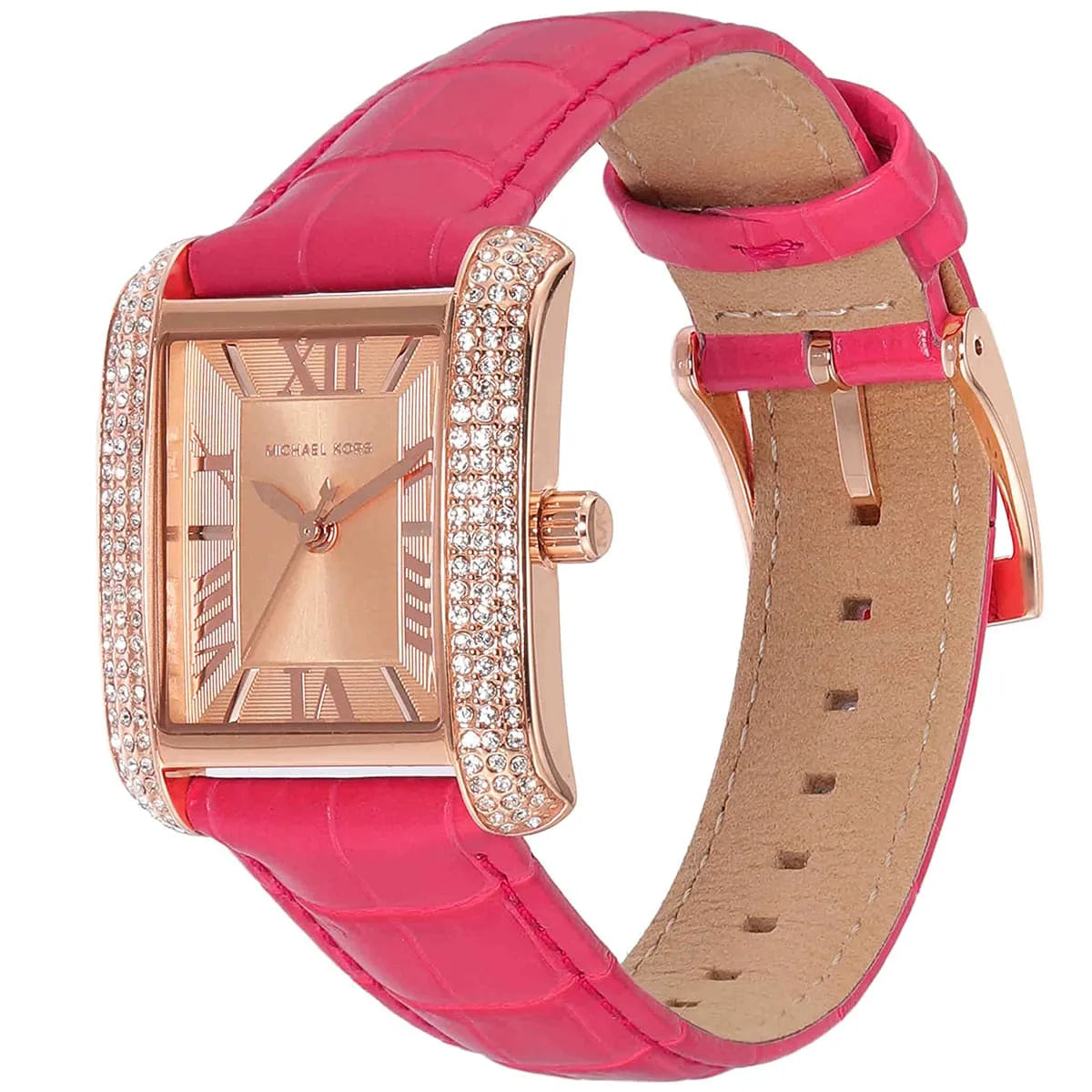  Shop Authentic Michael Kors Emery Quartz Diamonds Rose Gold Dial Pink Leather Strap Watch For Women - MK2984 - Luxxuri