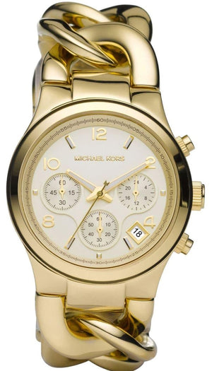  Shop Authentic Michael Kors Runway Twist Gold Dial Gold Stainless Steel Strap Watch for Women - MK3131 - Luxxuri